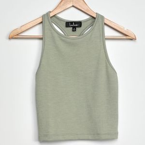 Lulu's Sage green ribbed tank top